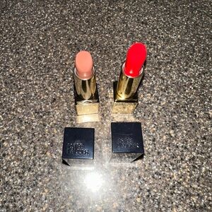 Estee Lauder Lipstick Duo - Bold Red and Soft Nude